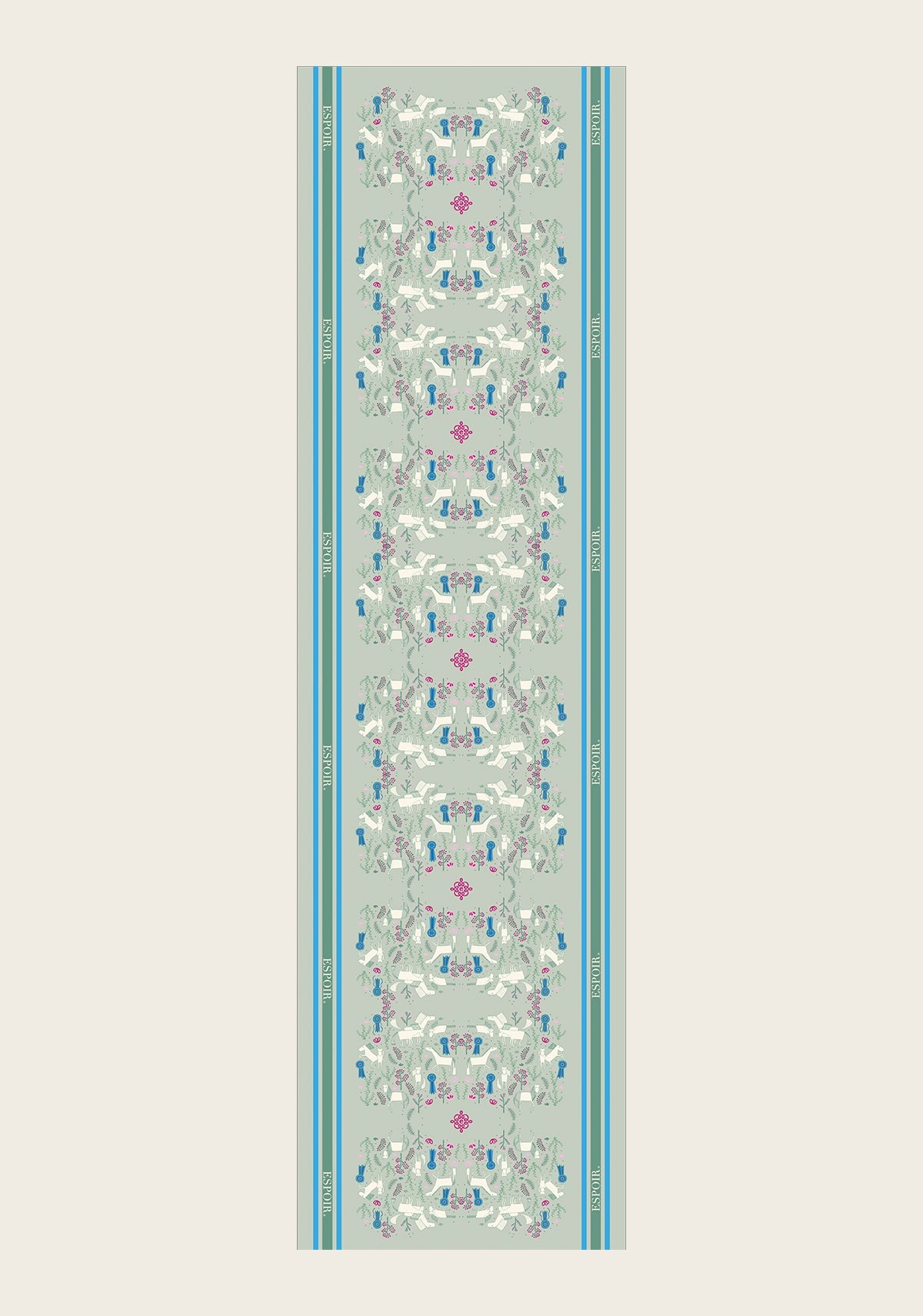  Rosettes on Lime Green Rectangular Scarf