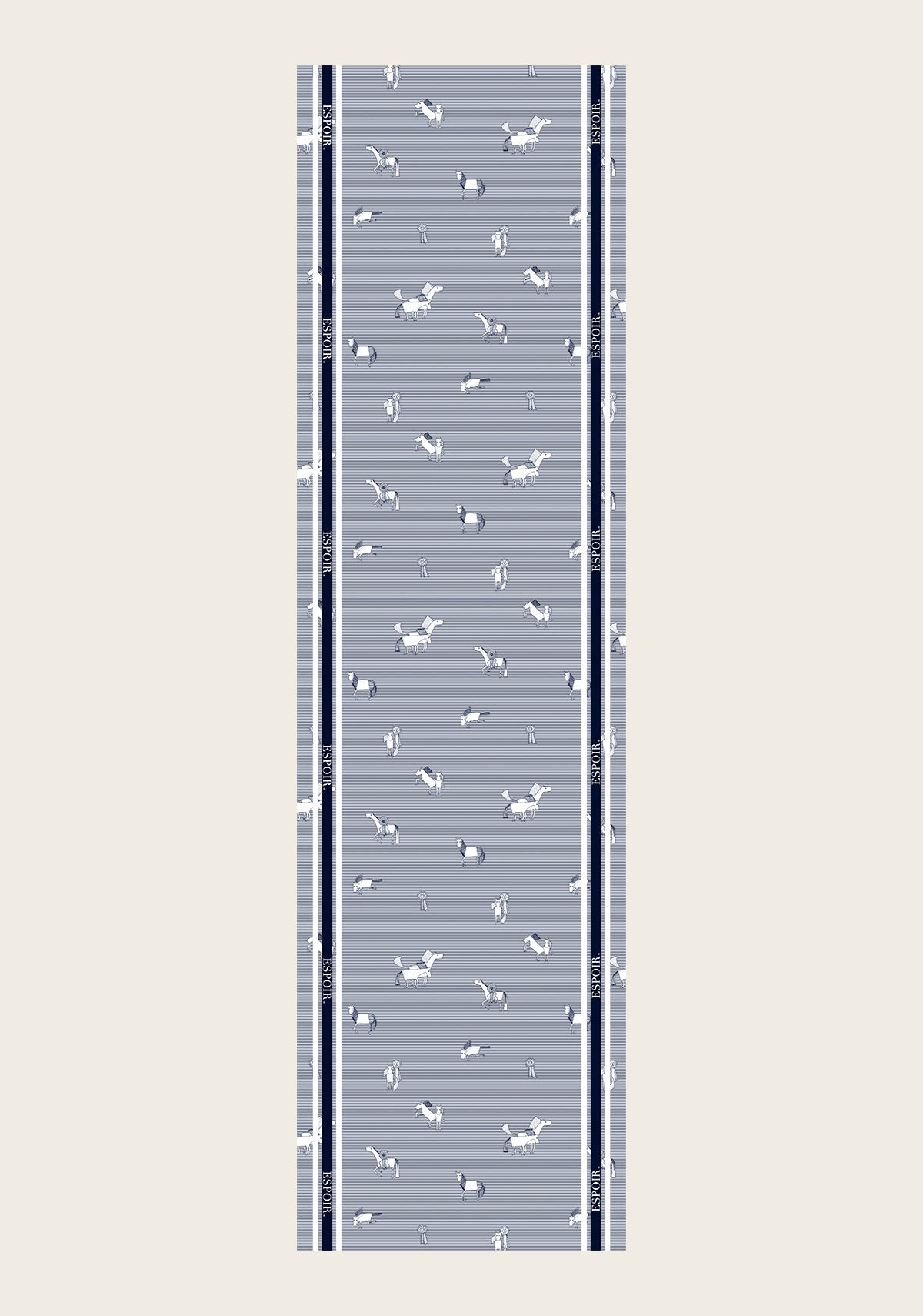  Navy Stripes Rectangular Scarf