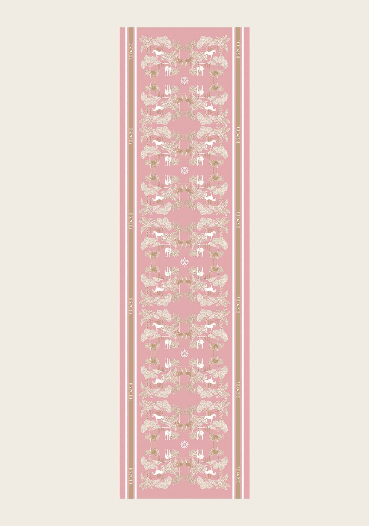  Island Horses on Rose Rectangular Scarf