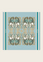 Mermaid Horses on Skye Blue Square Scarf