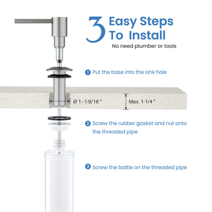 Kitchen Lead Free Solid Brass Construction Soap Dispenser