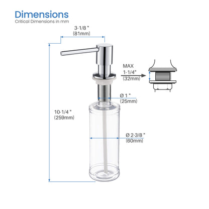 Kitchen Lead Free Solid Brass Construction Soap Dispenser