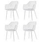 Set of 4 Modern Mid-Century White Mesh Dining Chair with Ergonomic Backrest
