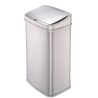 Silver 13-Gallon Stainless Steel Kitchen Trash Can with Motion Sensor | Trash Cans | Kitchen [Metal] | Kitchen + Metal