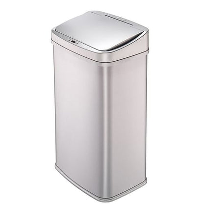 Silver 13-Gallon Stainless Steel Kitchen Trash Can with Motion Sensor | Trash Cans | Kitchen [Metal] | Kitchen + Metal