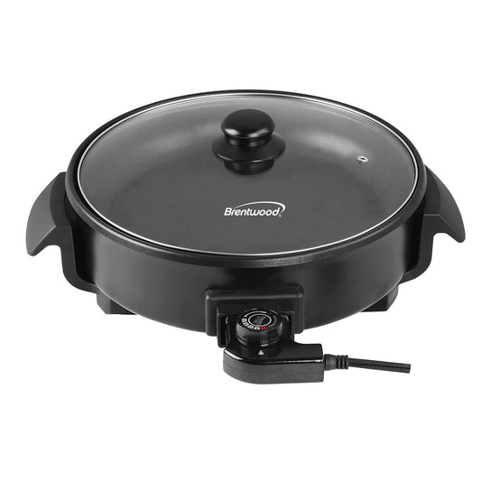 Brentwood 12 inch Round Non-Stick Electric Skillet with Vented Glass