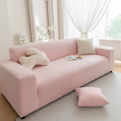 High Stretch Jacquard Sofa Slipcover, Soft Spandex Textured Floral Couch Cover