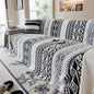 Bohemian Tufted Sofa Cover, Plush Sherpa Throw Blanket with 3D Woven Aztec Stripes