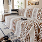 Bohemian Tufted Sofa Cover, Plush Sherpa Throw Blanket with 3D Woven Aztec Stripes