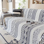 Bohemian Tufted Sofa Cover, Plush Sherpa Throw Blanket with 3D Woven Aztec Stripes