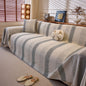 Modern Striped Couch Protector Blanket, Furniture Slipcover for L Shaped Sectionals