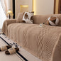 Plush Sherpa Fleece Sofa Cover with 3D Cable Knit Texture, Soft Cozy Throw Blanket