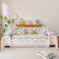 Farmhouse Ruffled Lace Sofa Slipcover Vintage Furniture Protector with Botanical Print