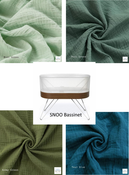 SNOO Bassinet Cradle Custom Made Fitted Sheet - Organic Cotton Gauze