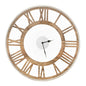 Natural Wood 16-inch Classic Farmhouse Roman Numerals Wall Clock