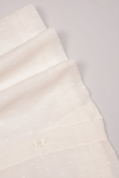 Off-white Lace Yoke Girl's Dobby Dress