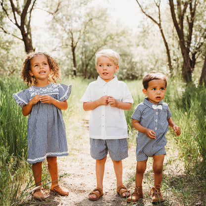 Embroidered Yoke Eith Ruffle Sleeves Romper