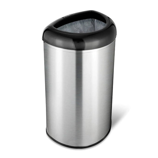 Stainless Steel Black Open Top 13-Gallon Kitchen Trash Can with No Lid | Kitchen [Metal] | Kitchen + Metal