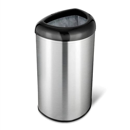 Stainless Steel Black Open Top 13-Gallon Kitchen Trash Can with No Lid | Kitchen [Metal] | Kitchen + Metal