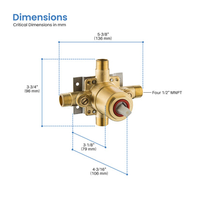 Single Function Pressure Balance Shower System Rough-in Valve