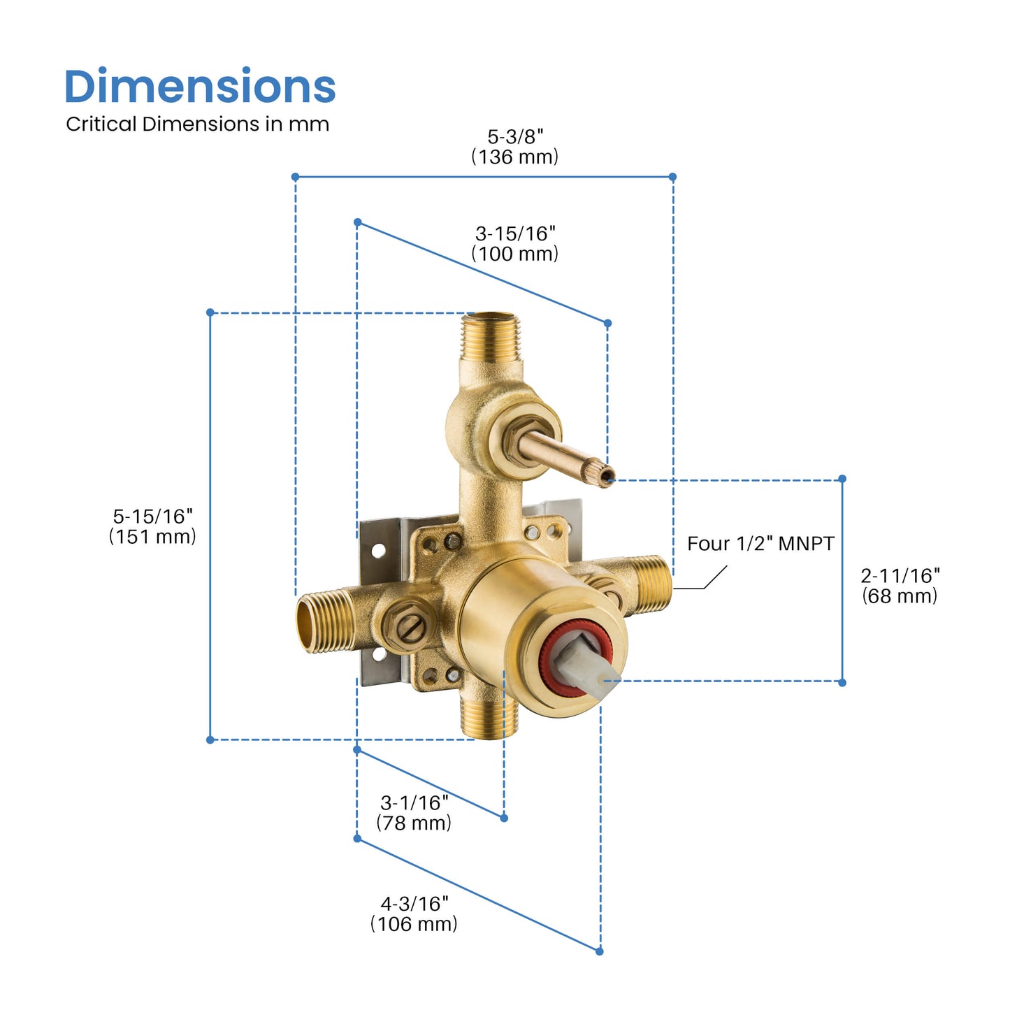 2 Function Pressure Balance Shower System Rough-in Valve