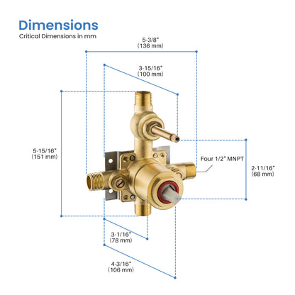 2 Function Pressure Balance Shower System Rough-in Valve