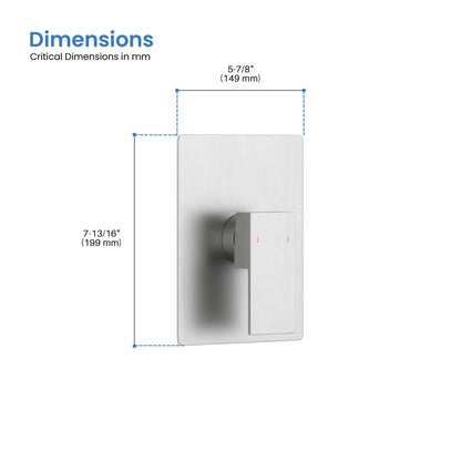 Quadro Single Function Rough-in Valve Trim Plate