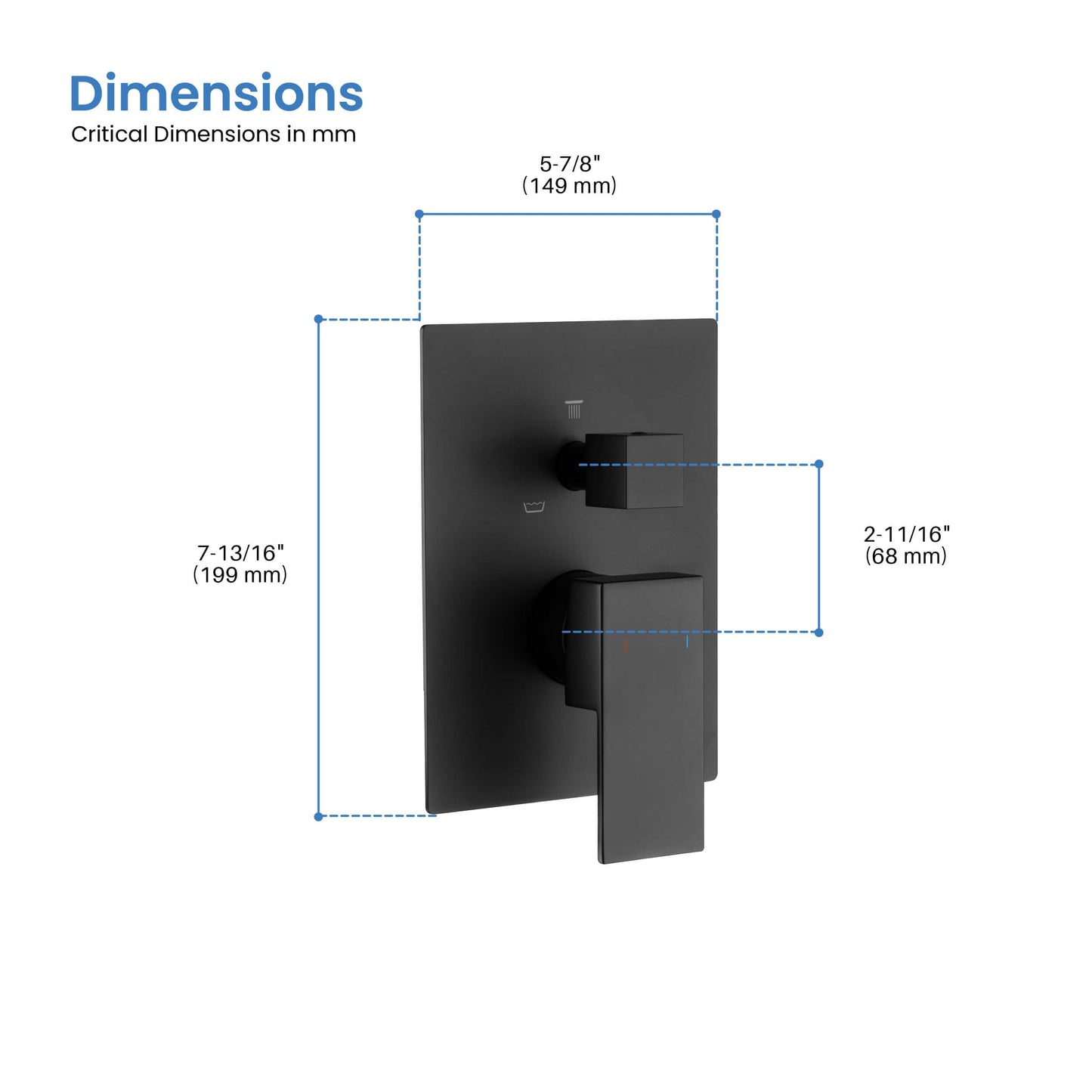 Quadro 3 Function Rough-in Valve Trim Plate