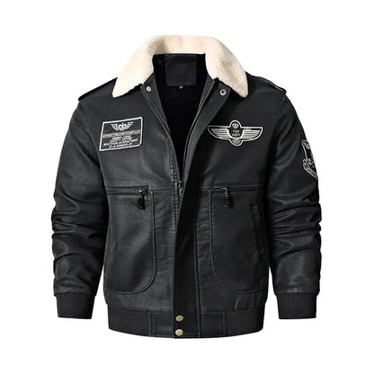 Men's Vintage Brown Bomber Leather Jacket for Winter