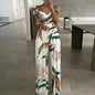 Fashion Printed Off-shoulder Jumpsuit for Women - Casual High-waist Sleeveless One-shoulder Jumpsuit