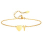Women Heart Initial Stainless Steel Personalized Anklet Bracelets