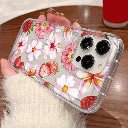 Vibrant Flower Lily Print Clear Cover Soft Phone Case