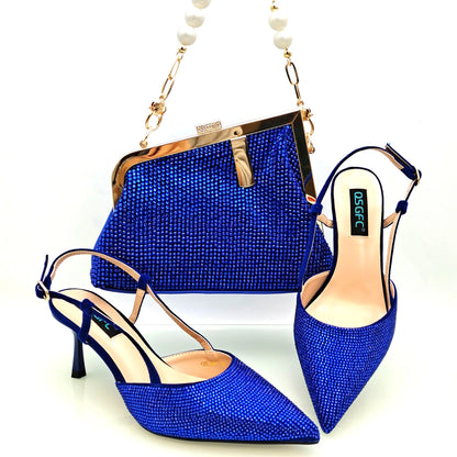 Fashion Shoulder Bag and Strap High Heels Set