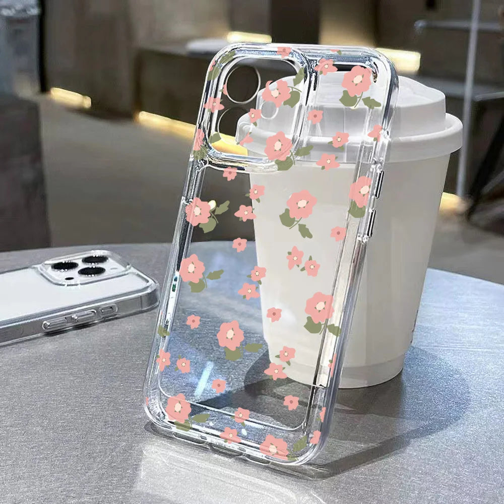 Flower Clear Shockproof Cover Soft Funda Phone Case