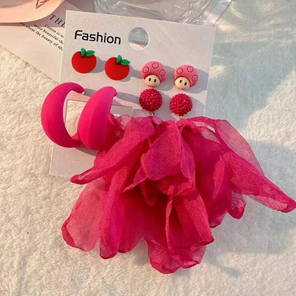 Handmade Cotton Long Tassel  Earrings