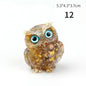 1PCS Crystal Stone Owl Animal Crafts Hand Made Small Figurines DIY Resin Table Decor Home Decor Girls Gifts