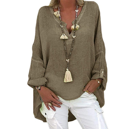Plus Size Women's Top Summer V Neck Solid Casual Short Sleeve Blouse