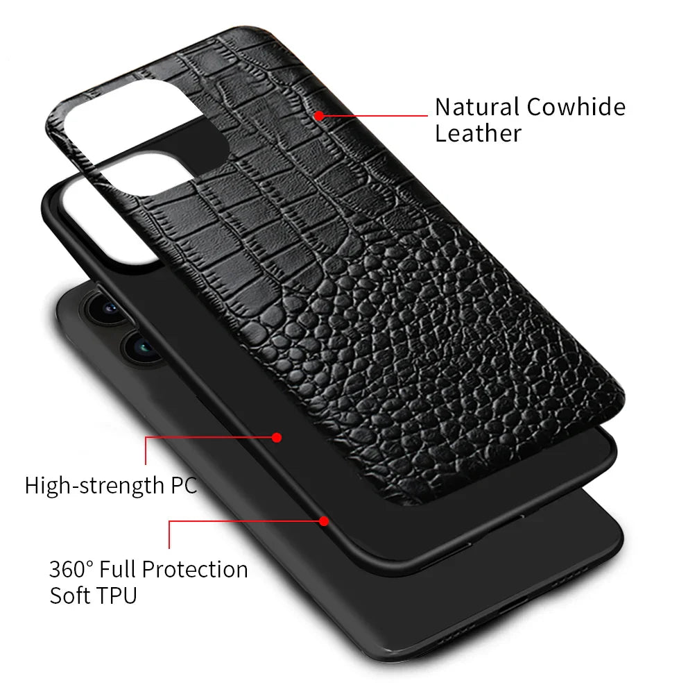 Genuine Leather iPhone Case for Apple iPhone 14 13 12 11 Pro Max Mini X XR XS 6S 7 8 SE 2020 Back Cover