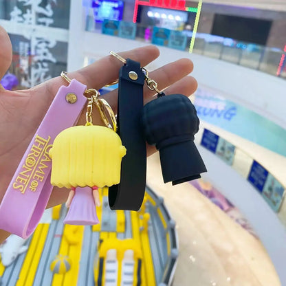European American Movie Around Game Thrones Keychain 3D Action Figure Anime Doll Cartoon Night King Chain Bag Pendant