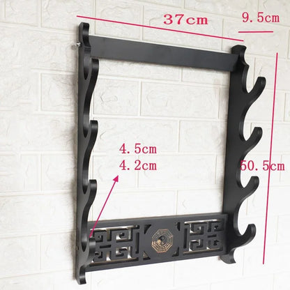 Wall Katana Support Sword Holder Wooden Wall Mount Multi-layer Stand Umbrella Rapier Shelf Display Support Weapon Bracket Holder