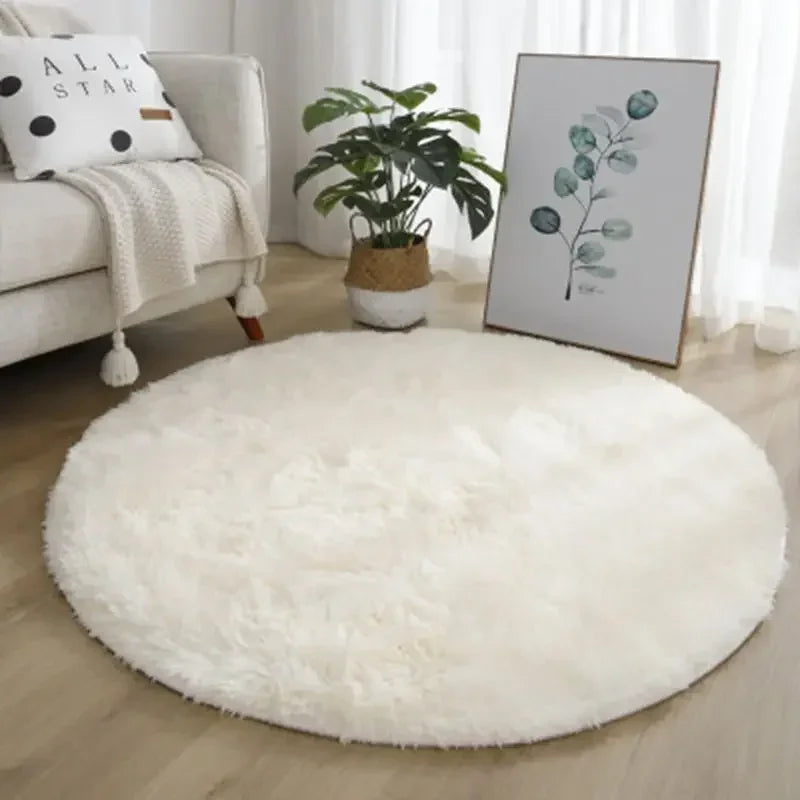 Living Room Rugs Aesthetic Bedroom Round Carpet Decoration Furry Comfort Carpet  Home Decor Pink Foot Mat Area Rug 2023 New
