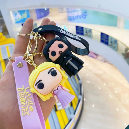European American Movie Around Game Thrones Keychain 3D Action Figure Anime Doll Cartoon Night King Chain Bag Pendant