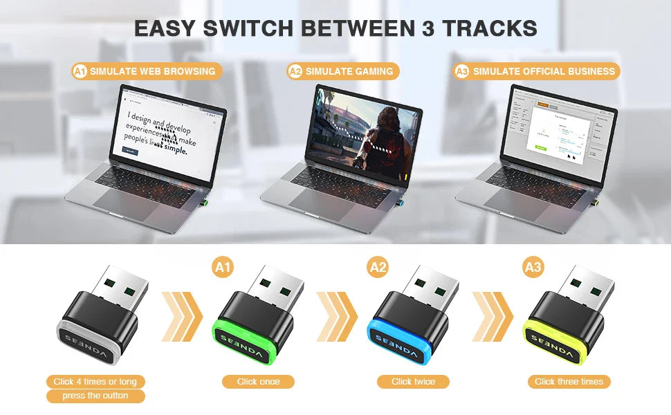 Undetectable Mouse Mover Keeps Computer Awake Simulate Mouse USB Mouse Jiggler Seenda Computer Accessories