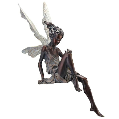 Tudor And Turek Resin Sitting Fairy Statue Garden Decorative Porch Figurine Angel Sculpture for Yard Home Garden Decoration