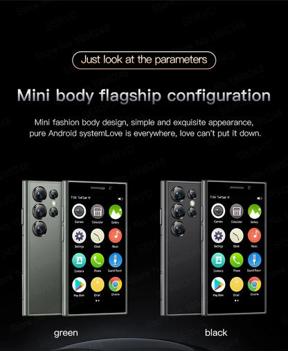 SERVO S24 Mini Pocket Smartphone 2GB 16GB 4G Netcom Android Native System MT6737 WIFI Hotspot Small Palm Smart Phones New Update
