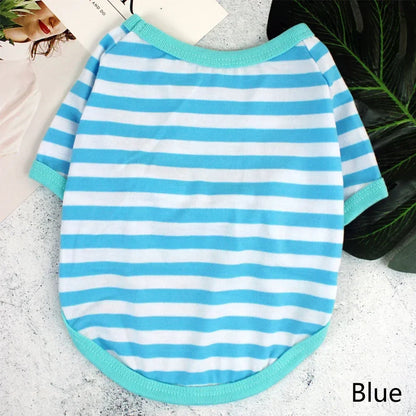 Stripe Spring Dog T-shirt Soft Small Medium Dog Puppy Clothing Shirt Vest Printed Pet Dog Puppy Vest T-shirt Dog Cloth
