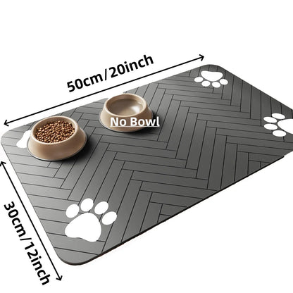 Pet Feeding Mat-Absorbent Pet Placemat for Food and Water Bowl