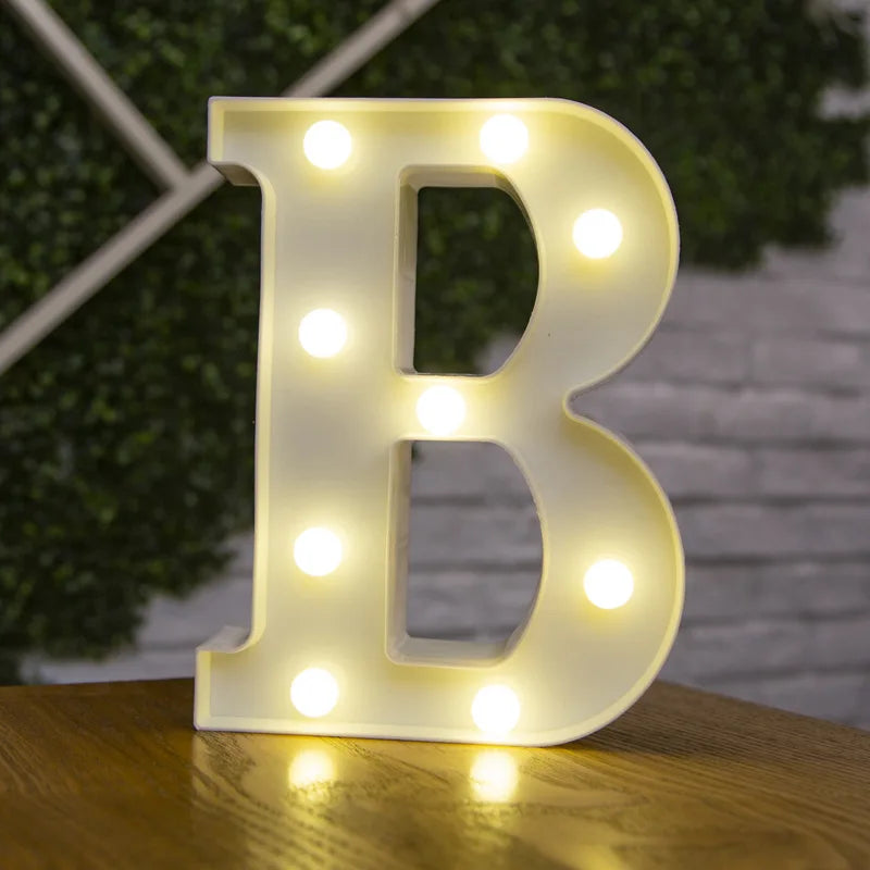 Decorative Letters Alphabet Letter LED Lights Luminous Number Lamp Night Light Wedding Proposal Party Baby Bedroom Decoration