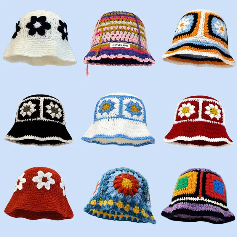 New Crochet Korean Handmade Bucket Hat