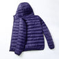 Lightweight Down Cotton Coat Men's Winter Cropped Jacket Stand Collar Hooded Outerwear
